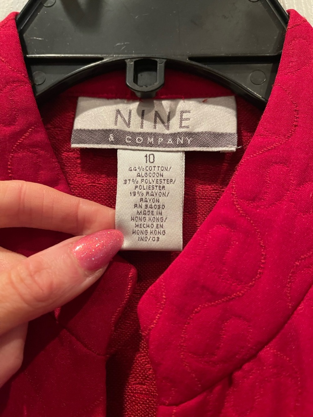 Women’s Red Quilted Jacket - Size 10 - Picture 3 of 3